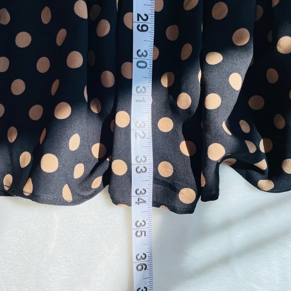 Mink Pink Mini Dress Small Ayat Ruched Polka Dot Ruched Ruffle Hem Long Sleeve - Picture 13 of 15